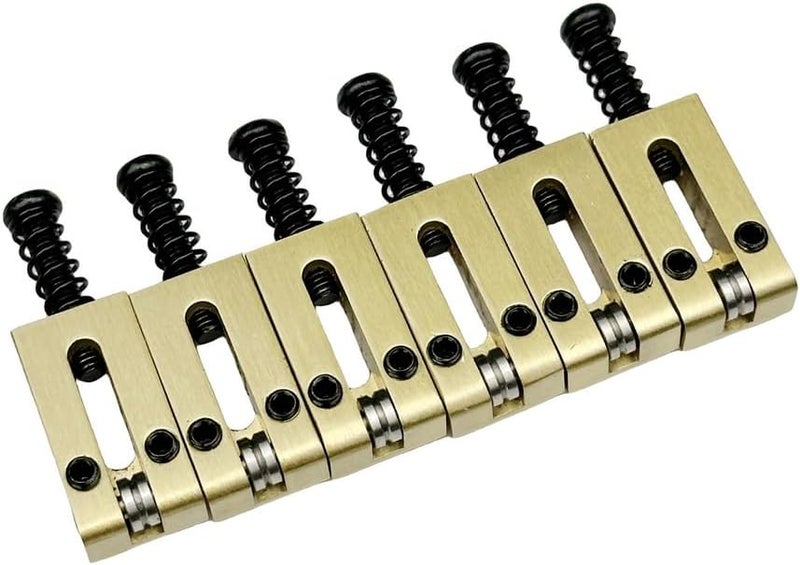 Kaynes 6PCS 10.5MM Guitar Bridge Roller Saddles – Brass Tremolo Bridges Saddle for Fender Telecaster Tele Stratocaster Strat ST TL Style Electric Guitar Replacement - Image 3